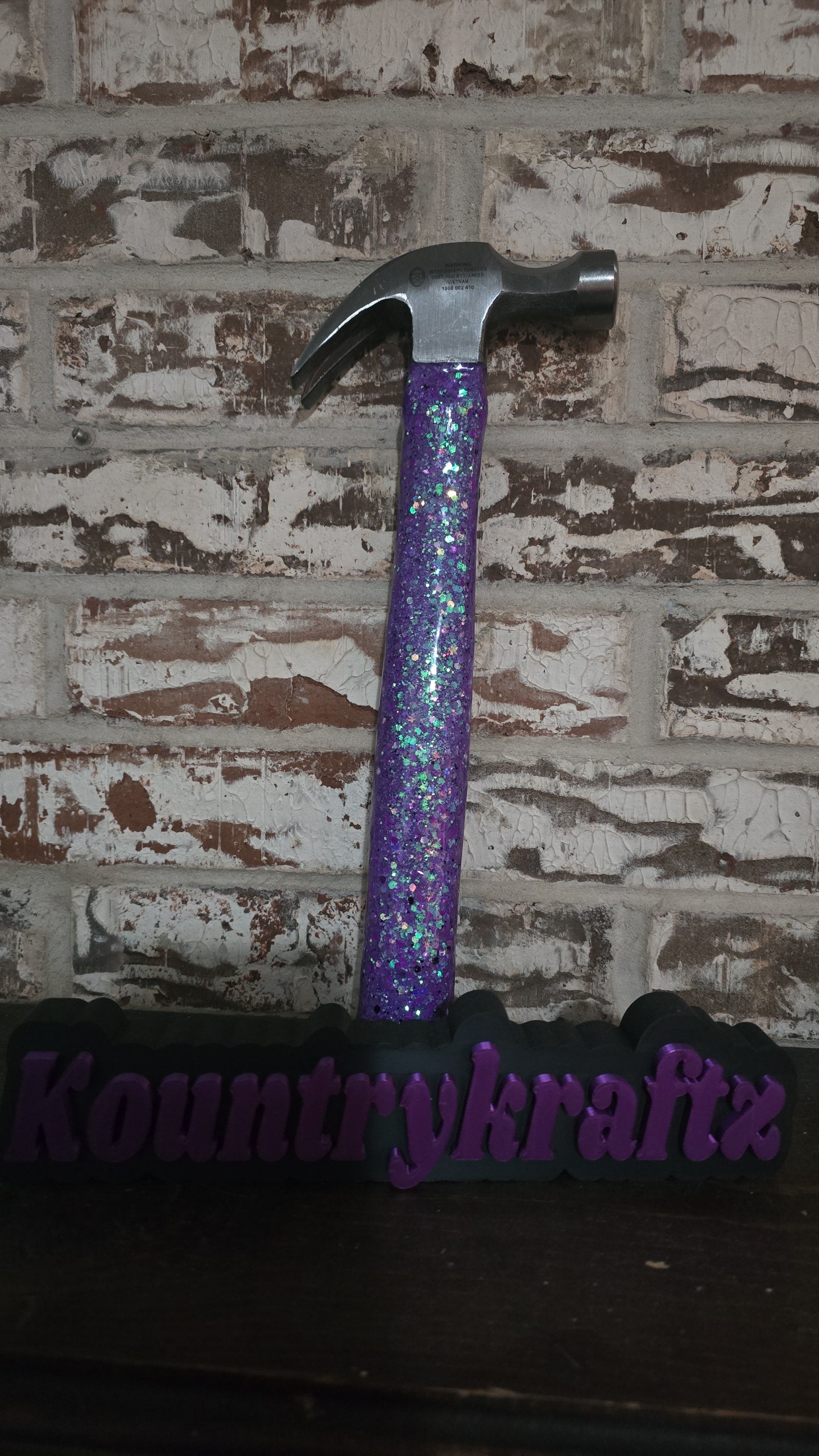Purple glittered hammer