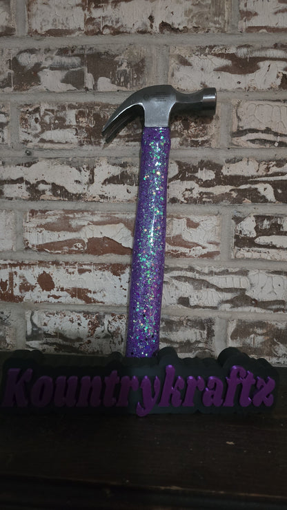 Purple glittered hammer