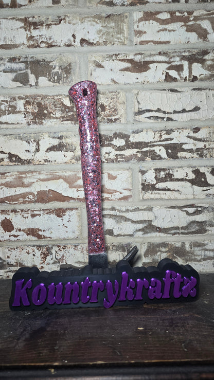 High shine pink and silver hammer