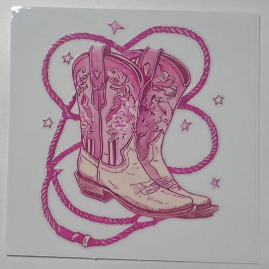 Pink cowgirl boots rope