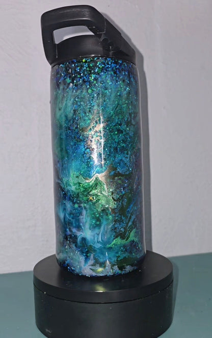 15oz blue green galaxy clip cup