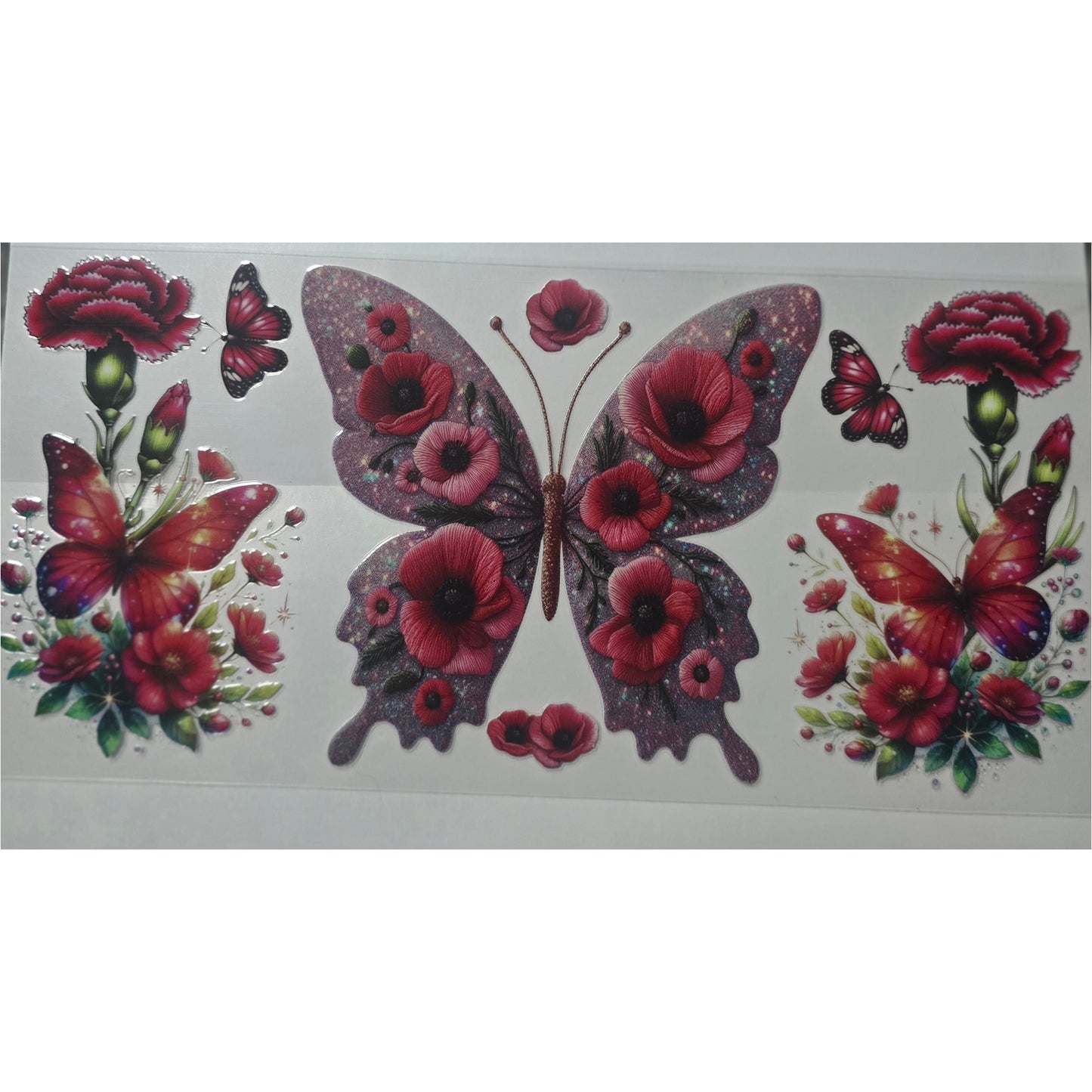 Red flower butterfly
