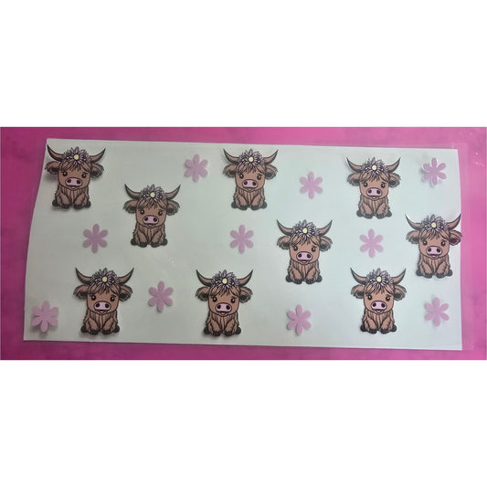 Highland cows and flowers