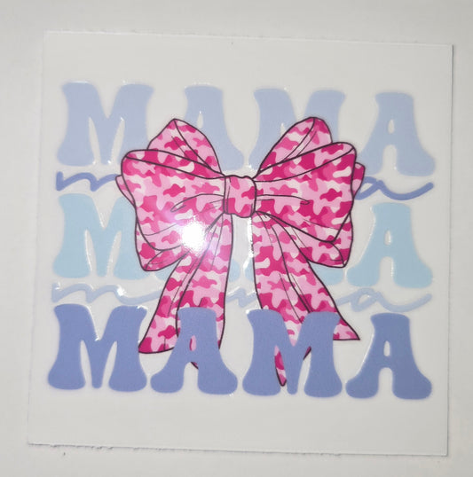 Blue mama pink bow