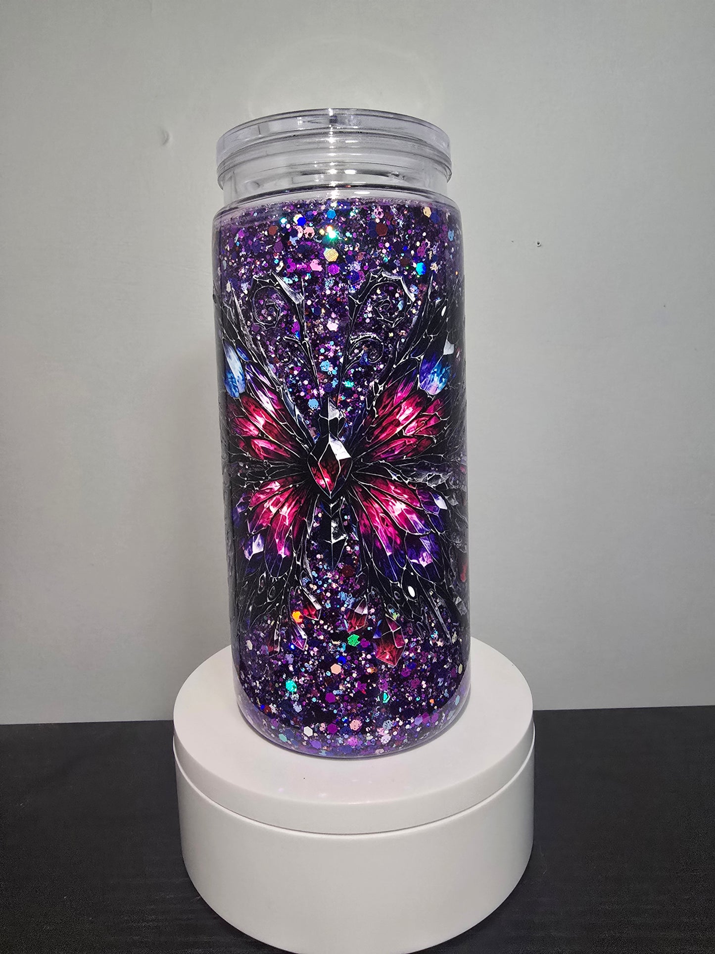 20oz Purple blue pink butterfly