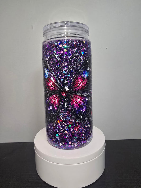20oz Purple blue pink butterfly