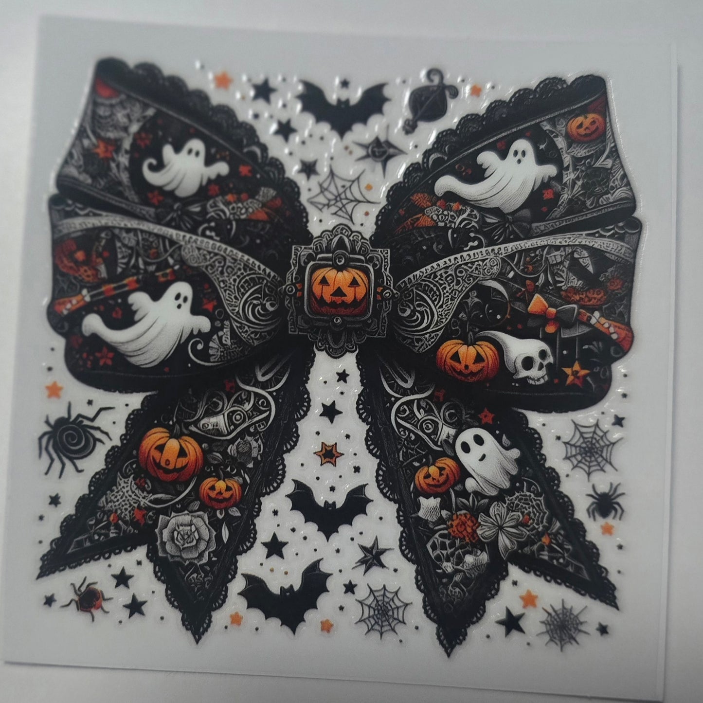 Black pumpkin ghost bow