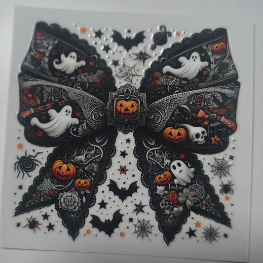Black pumpkin ghost bow
